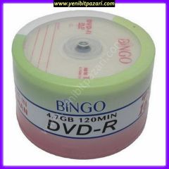 toptan Bingo DVD-R 4.7 GB 16X 50 Lİ CAKEBOX 10 paket 500 adet boş dvd