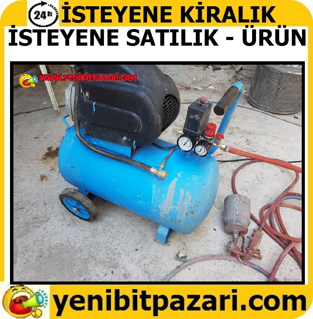 kiralık satılık Galilee TA 20-40 Kompresör 40 Lt. - 2 Hp 10 metre hortum ve 2.el boya tabancası var