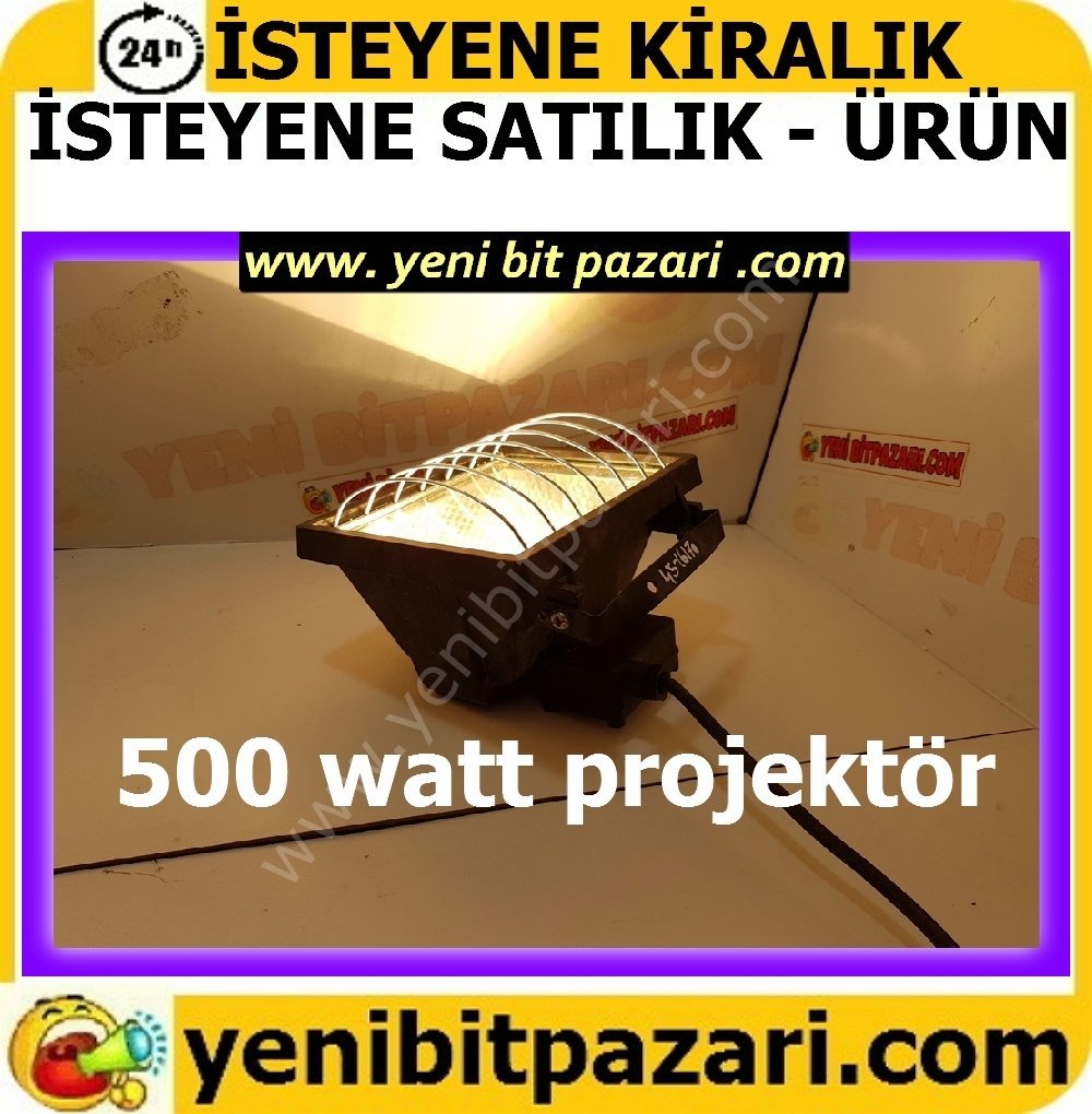 satılık kiralık pelsan 5321-118 500 watt Halojen Projektör su geçirmez projektör lamba Armatür darbe korumalı ( üzerinde osram 400watt kaliteli ampül var )