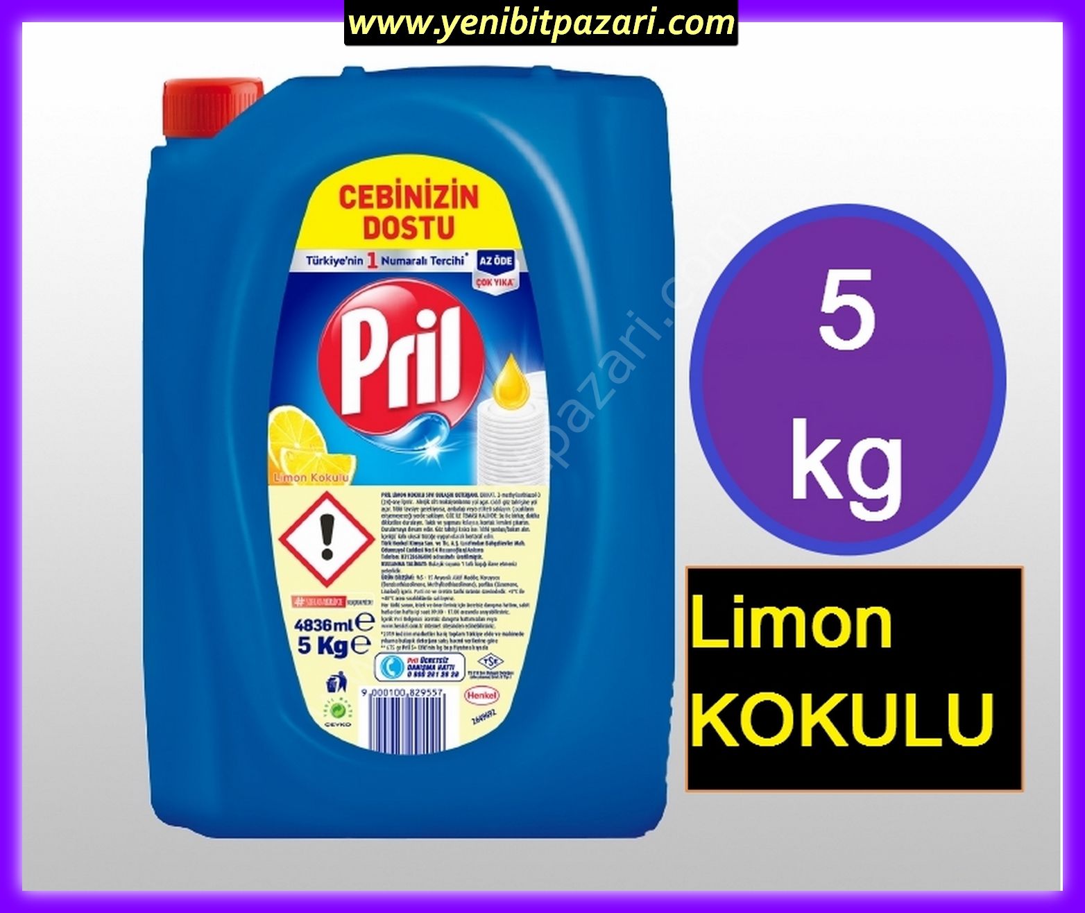 Pril Limon 5 kg Sıvı Bulaşık Deterjanı ( 1 adet sipariş verebilirsiniz )