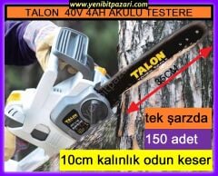 TALON 40V 4 AMPER Akülü ağaç testere odun kesme motoru zincirli 35 lık cm pala 7750 devir AC9109F4