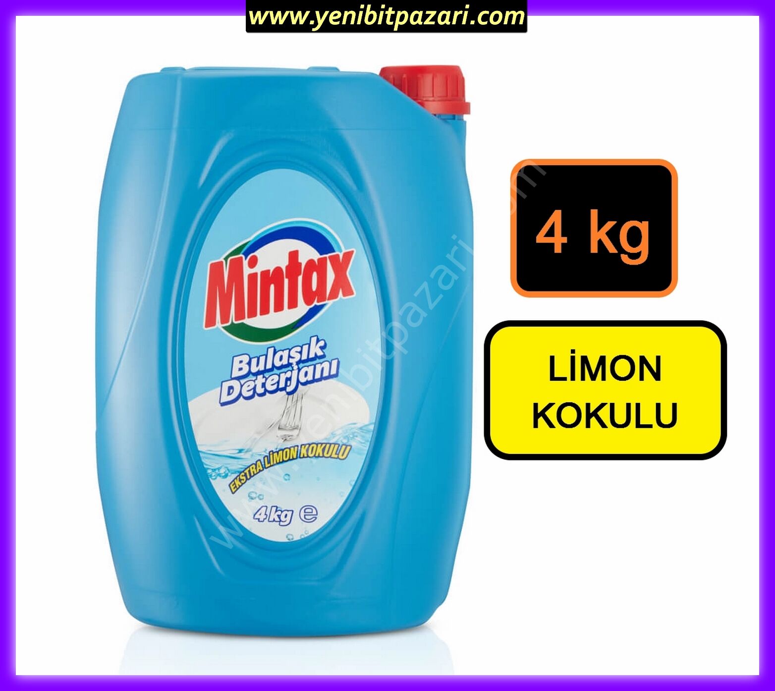 Mintax Bulaşık Deterjanı 4 Kg exstra Limon Kokulu ( 1 adet sipariş verebilirsiniz )