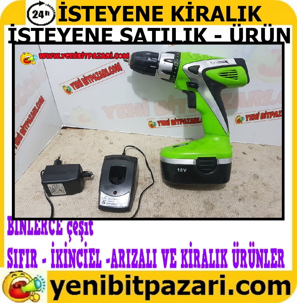 ister satılık ister kiralık toolmaxx 18 volt akülü şarzlı şarjlı matkap vidalama bataryası iyi durumda sorunsuz