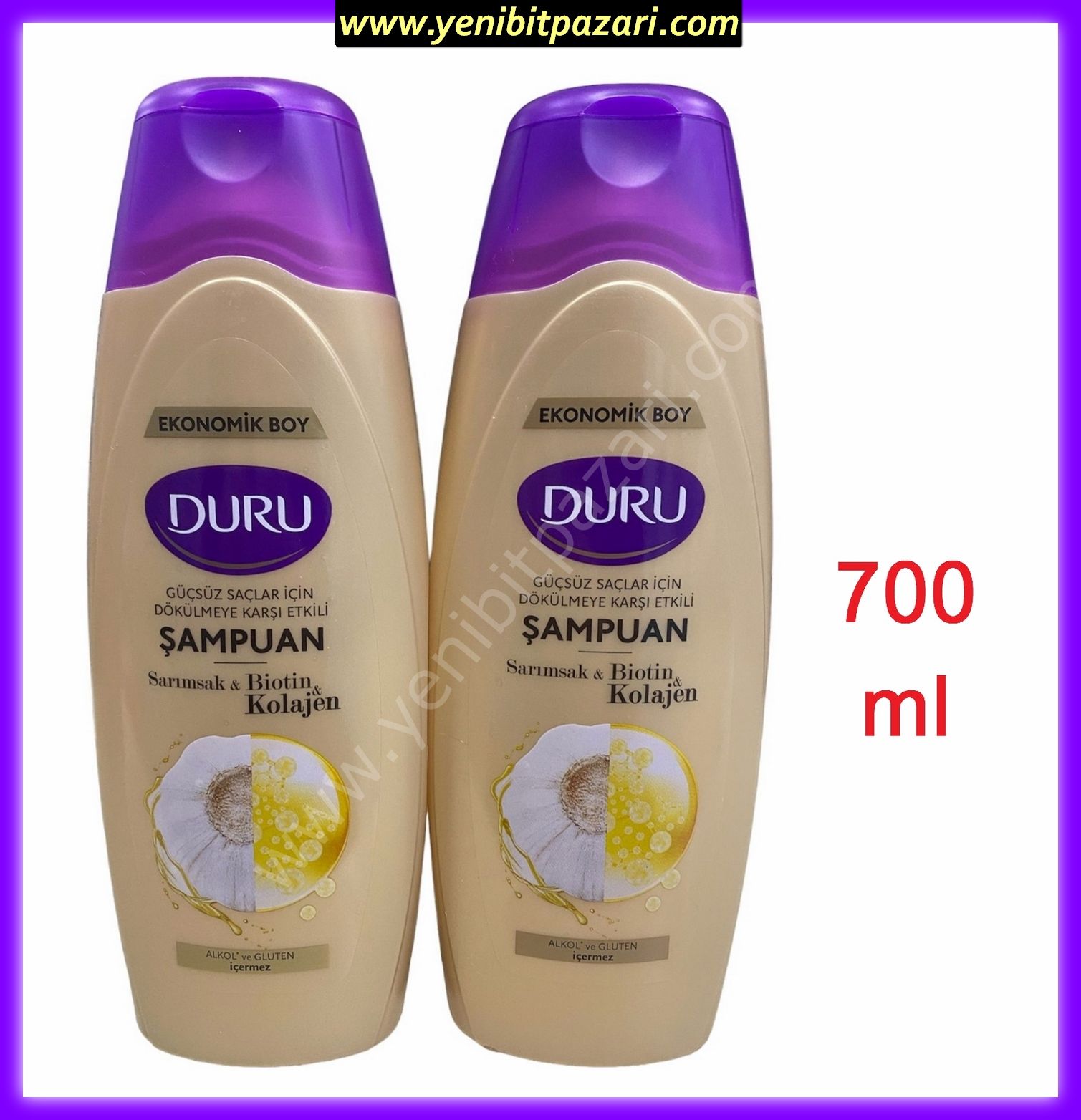 Duru Sarımsak Biotin Kolajen Dökülmeye Karşı Etkili Şampuan  700 ml ( 1 adet sipariş verebilirsiniz )