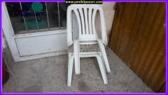 2. el siesta pilastik beyaz sandalye (renkte solma var ) sorunsuz durumdadır