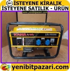 satılık kiralık sıfır ayarında Kama By Reis Kgl 3500 C Benzinli Jeneratör 3 gün kullanıldı 3500watt sürekli çıkış 2800w 220volt