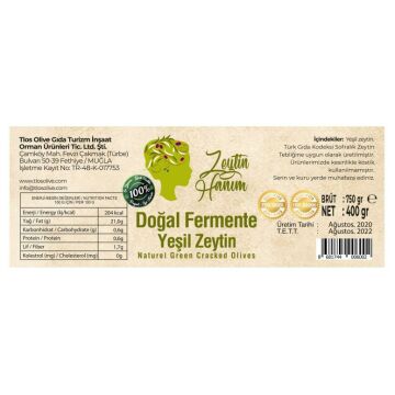 Zeytin Hanım Yeşil Kırma Zeytin - Gemlik