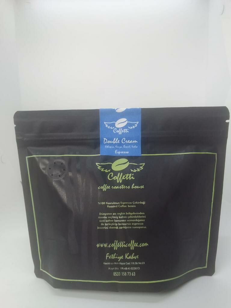 Coffetti Double Cream (Ethiopia-Kenya-İndia-Brasil) Çekirdek Kahve 250 gr