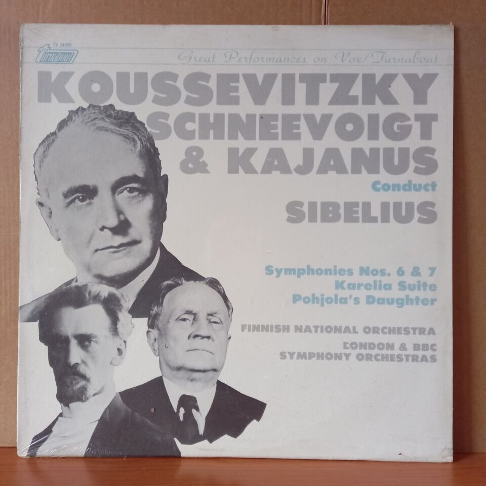 KOUSSEVITZKY, SCHNEEVOIGT & KAJANUS CONDUCTS SIBELIUS / FINNISH NATIONAL ORCHESTRA, LONDON & BBC SYMPHONY ORCHESTRAS - LP DÖNEM BASKISI SIFIR PLAK