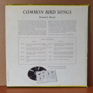 COMMON BIRD SONGS / DONALD J. BORROR (1967) - LP 2.EL PLAK