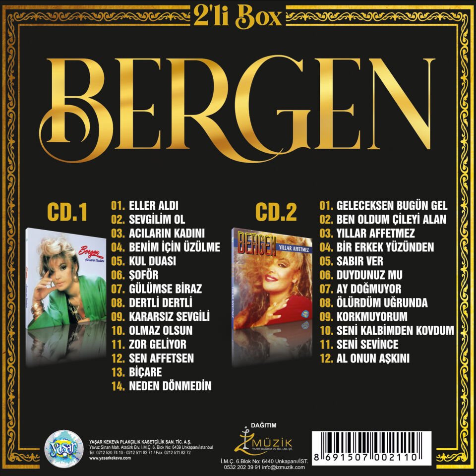 BERGEN - ACILARIN KADINI (1986) & YILLAR AFETMEZ (1989) - 2CD BOX YENİ BASIM DIGIPACK SIFIR