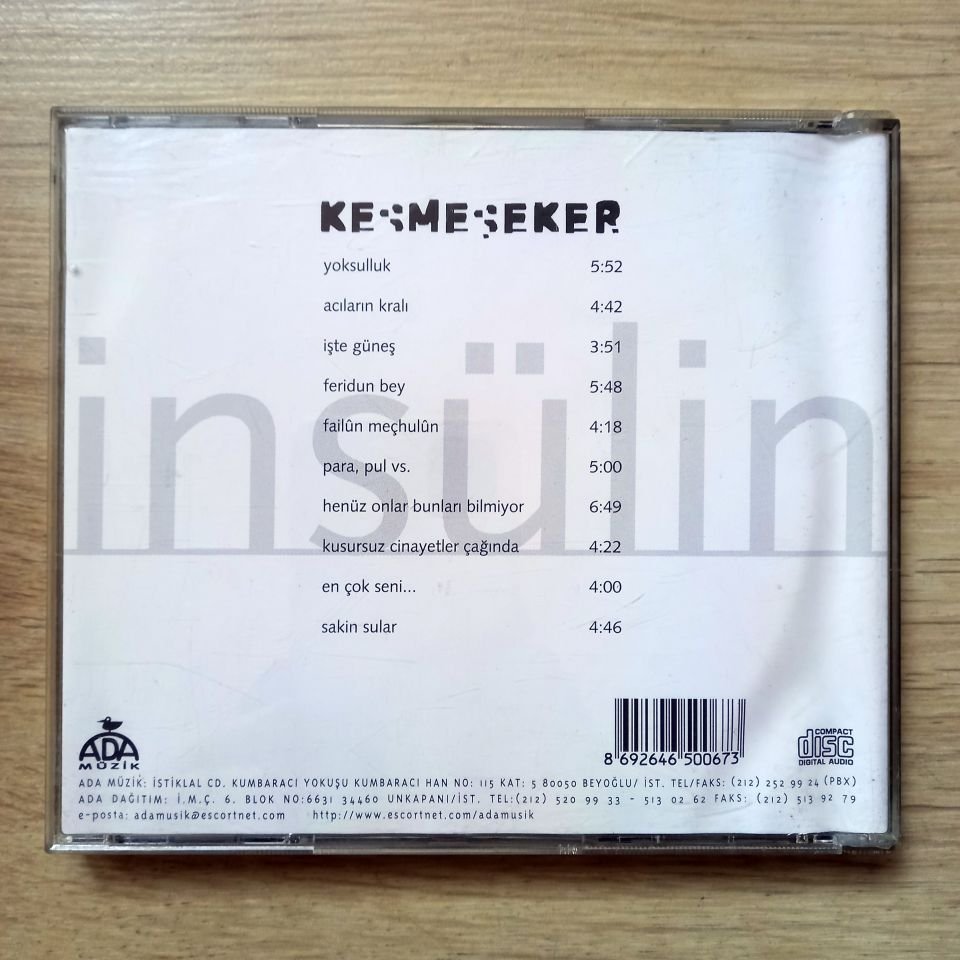 KESMEŞEKER – İNSÜLİN (1998) - CD 2.EL