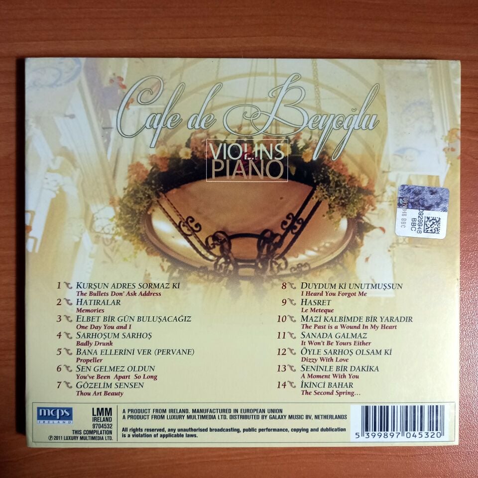 TAXIM BEYOĞLU TRIO – CAFE DE BEYOĞLU / VIOLINS & PIANO (2011) - CD 2.EL