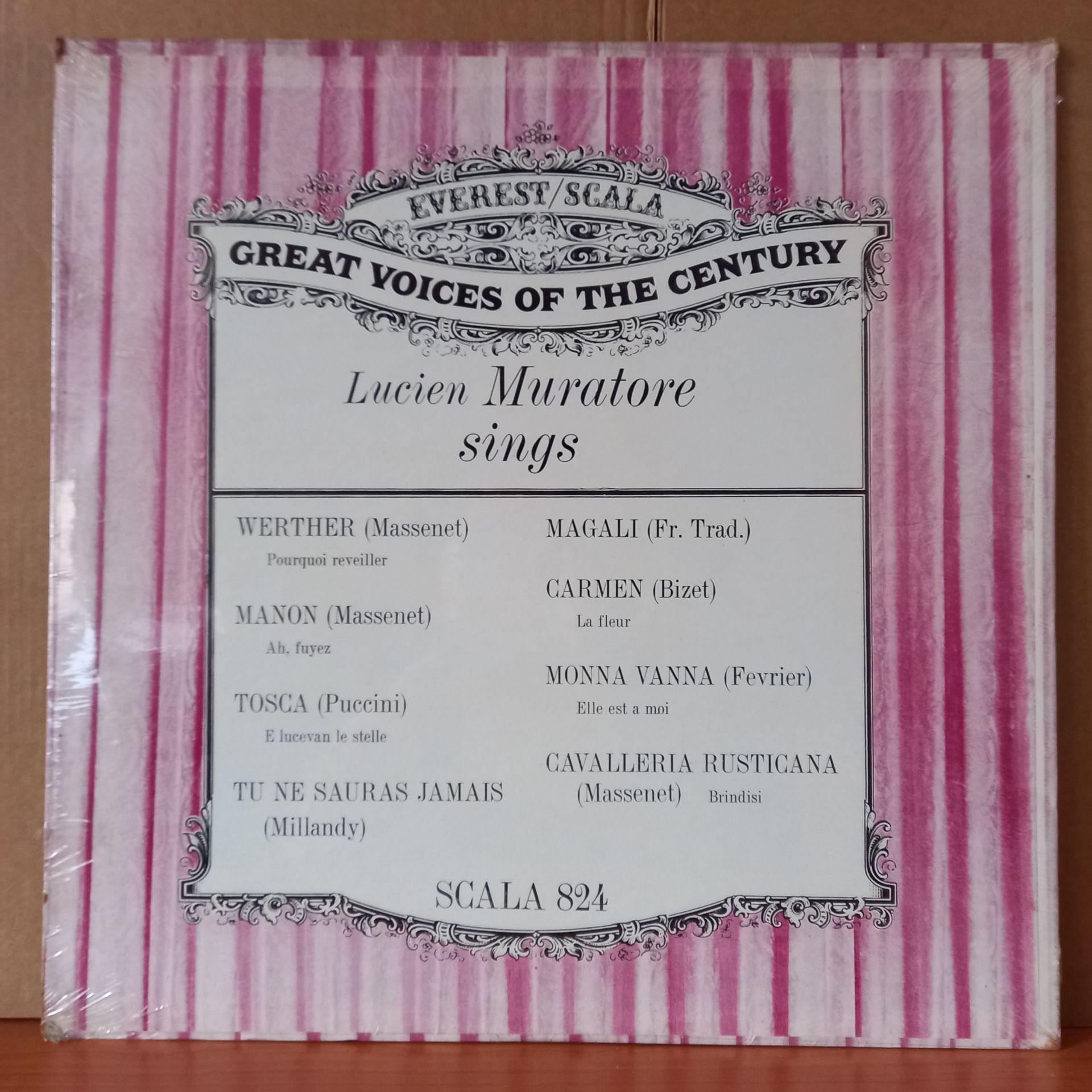 GREAT VOICES OF THE CENTURY / LINA CAVALIERI SINGS GOUNOD, BIZET, PUCCINI, DI CAPUA / LUCIEN MURATORE SINGS MASSENET, PUCCINI, MILLANDY, BIZET, FEVRIER - LP DÖNEM BASKISI SIFIR PLAK