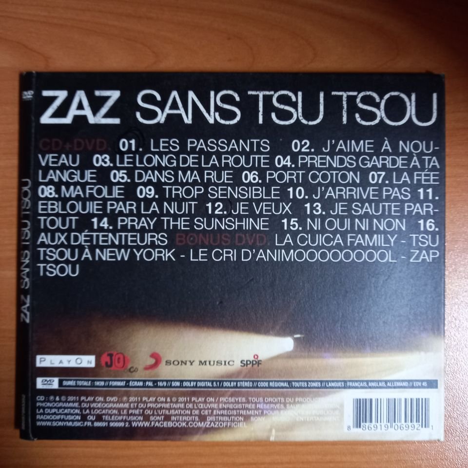 ZAZ – SANS TSU TSOU / LIVE TOUR (2011) - CD+DVD VIDEO 2.EL