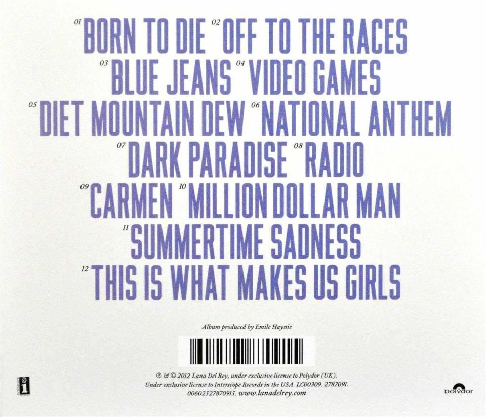 LANA DEL REY - BORN TO DIE (2012) - CD JEWEL CASE AMBALJINDA SIFIR