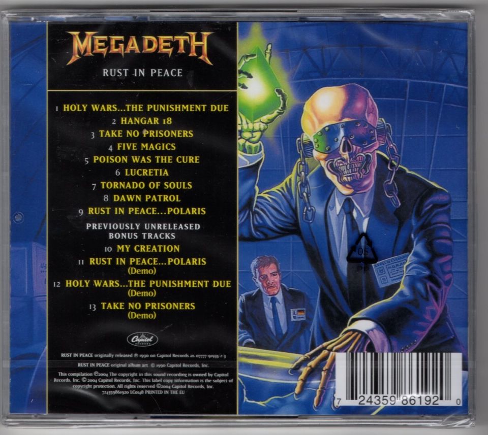 MEGADETH - RUST IN PEACE (1990) - CD REMASTERED & REMIXED JEWEL CASE SIFIR