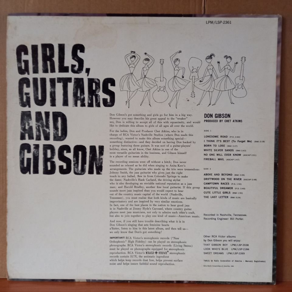 DON GIBSON – GIRLS, GUITARS AND GIBSON (1961) - LP 2.EL PLAK