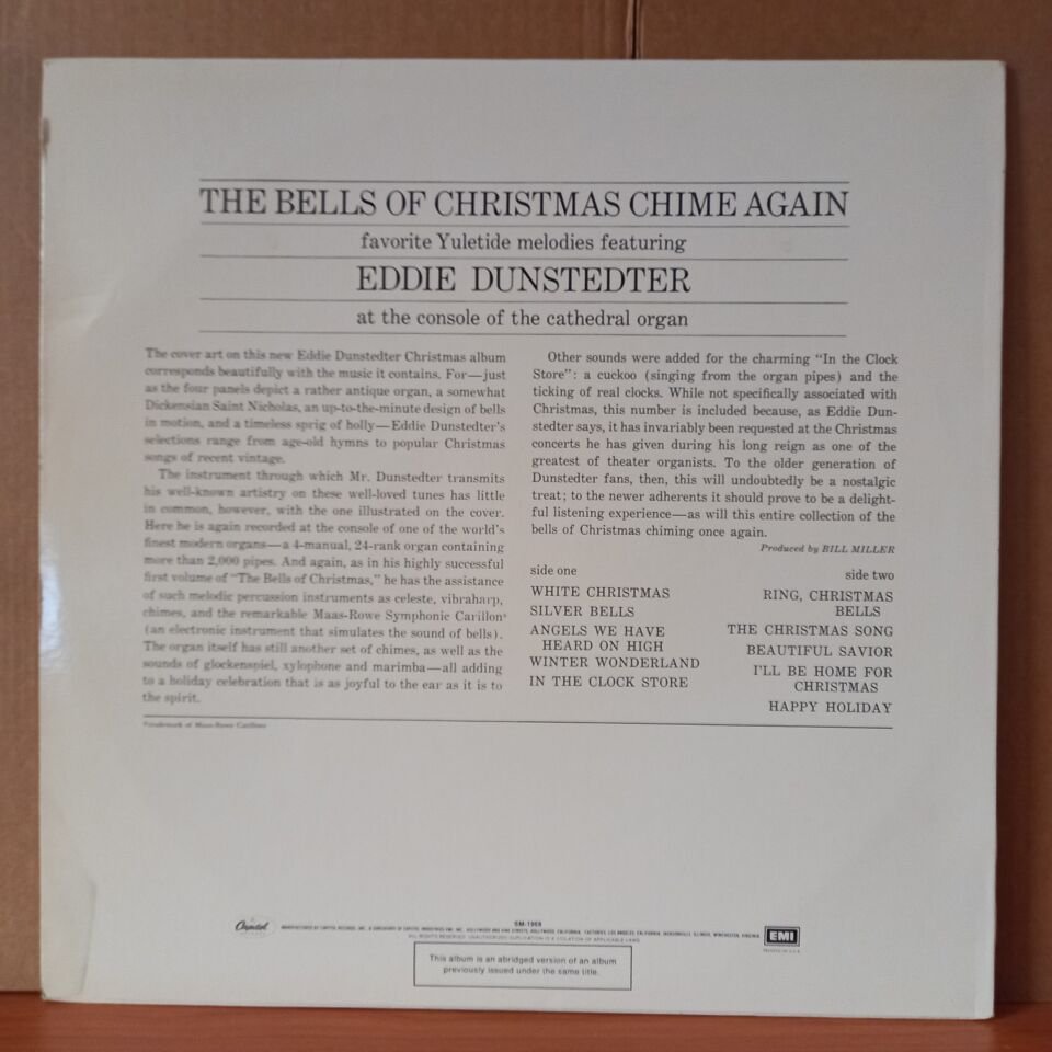 EDDIE DUNSTEDTER – THE BELLS OF CHRISTMAS - VOL. 2 - THE BELLS OF CHRISTMAS CHIME AGAIN - LP 2.EL PLAK