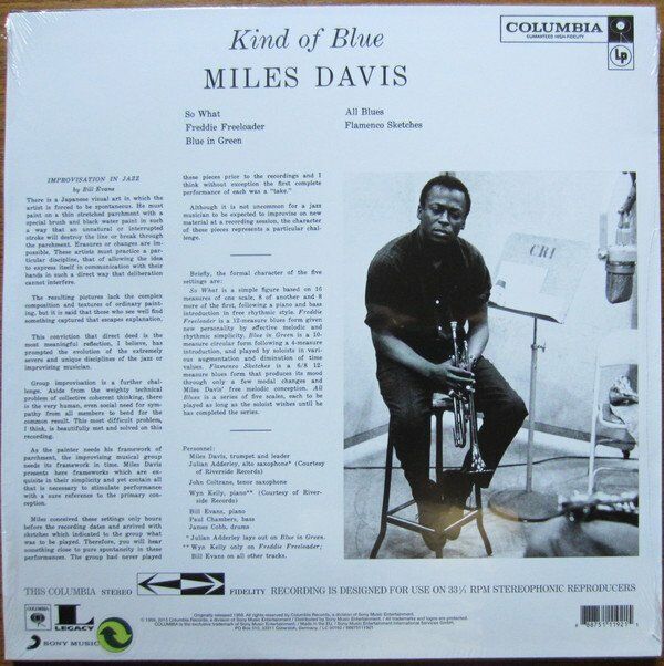 MILES DAVIS - KIND OF BLUE (1959) - LP 180GR 2015 COLUMBIA / SONY EDITION SIFIR PLAK