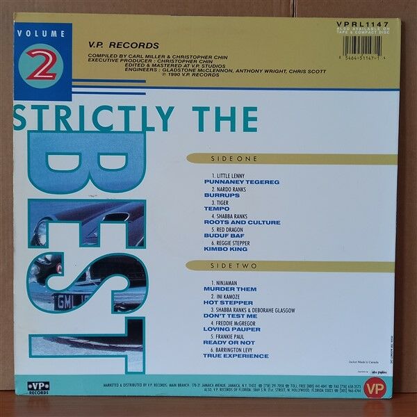 STRICTLY THE BEST VOLUME 2 / NINJAMAN, NARDO RANKS, SHABBA RANKS, BARRINGTON LEVY, TIGER, RED DRAGON, FRANKIE PAUL (1990) - LP 2. EL PLAK
