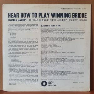 HEAR HOW TO PLAY WINNING BRIDGE / OSWALD JACOBY -  LP DÖNEM BASKISI SIFIR PLAK
