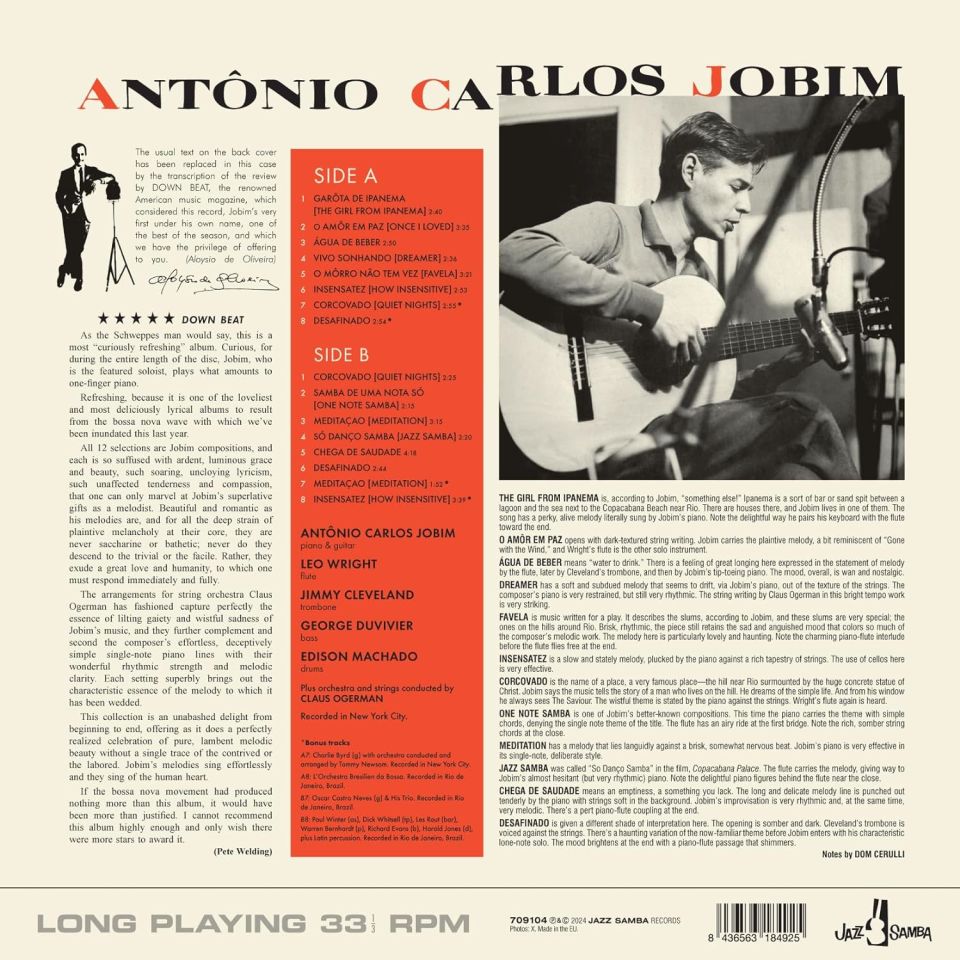 ANTONIO CARLOS JOBIM - SAME TITLE / GIRL FROM IPANEMA (1963) - LP 180GR 2024 EDITION SIFIR PLAK
