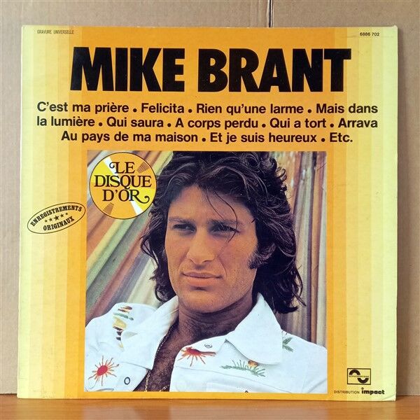 MIKE BRANT – MIKE BRANT - LP 2.EL PLAK