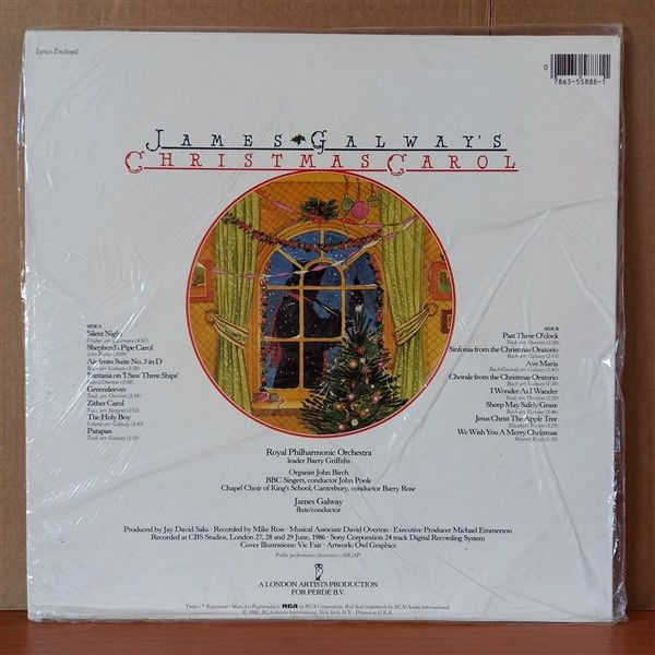 JAMES GALWAY – CHRISTMAS CAROL (1986) - LP DÖNEM BASKISI SIFIR PLAK
