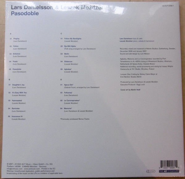 LARS DANIELSSON & LESZEK MOŻDŻER – PASODOBLE (2007) - 2LP ACT MUSIC 180GR 2022 EDITION SIFIR PLAK