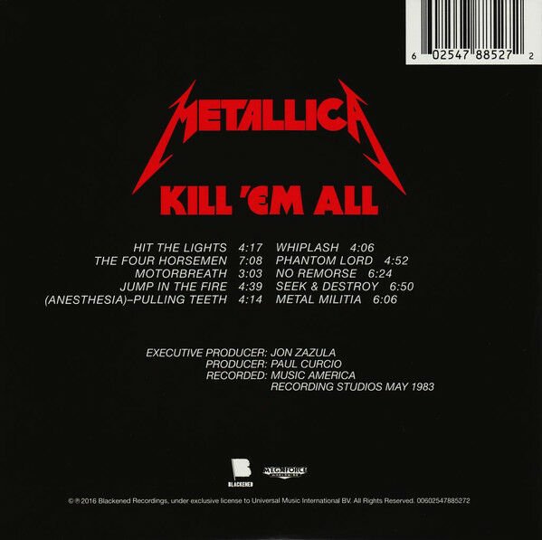 METALLICA – KILL 'EM ALL (1986) - CD 2016 DIGIPAK AMBALAJINDA SIFIR