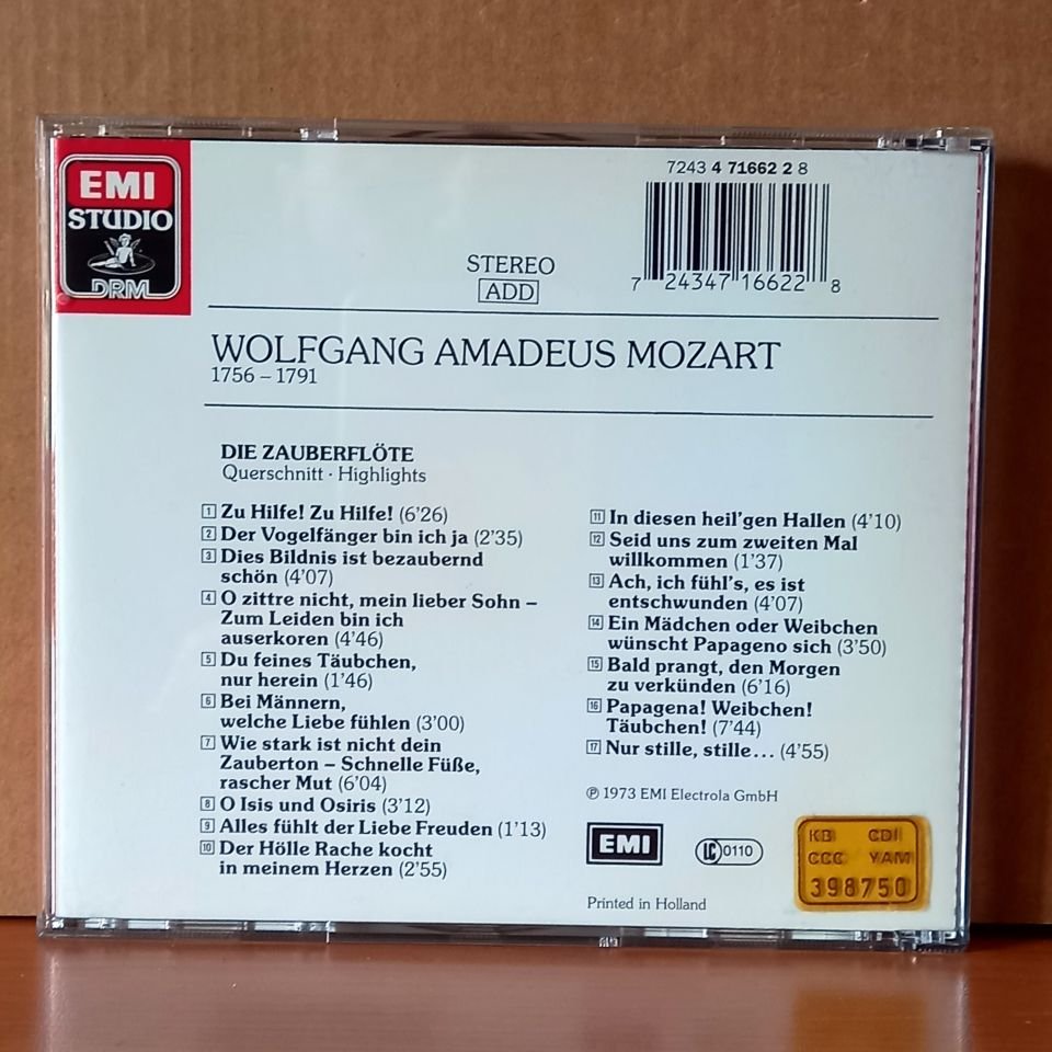 MOZART: DIE ZAUBERFLÖTE / ROTHENBERGER, MOSER, SCHREIER, MOLL, SAWALLISCH - CD 2.EL