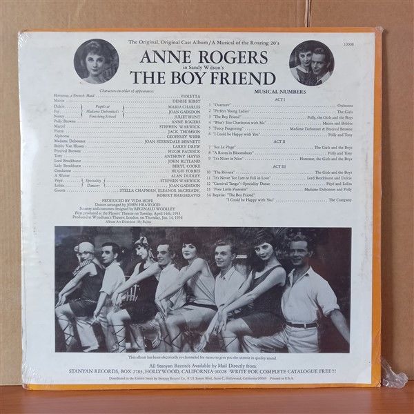 ORIGINAL LONDON CAST STARRING ANNE ROGERS – THE BOY FRIEND - LP DÖNEM BASKISI SIFIR PLAK