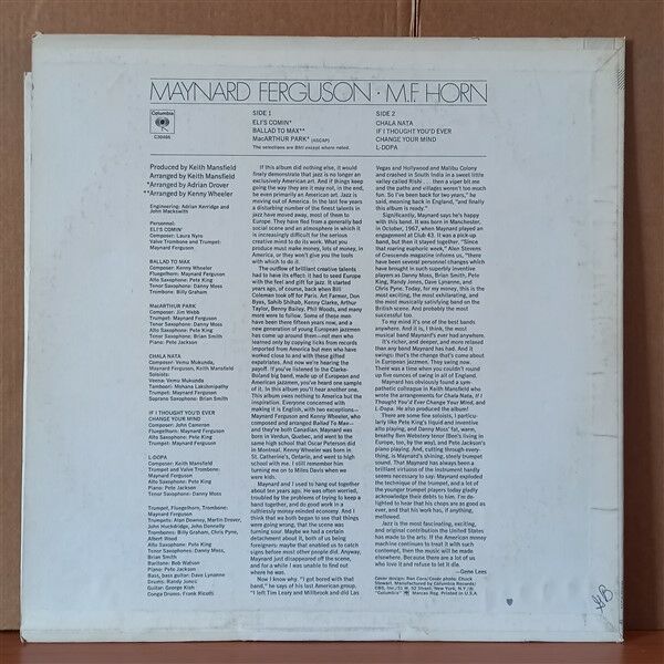 MAYNARD FERGUSON – M.F. HORN (1970) - LP 2.EL PLAK
