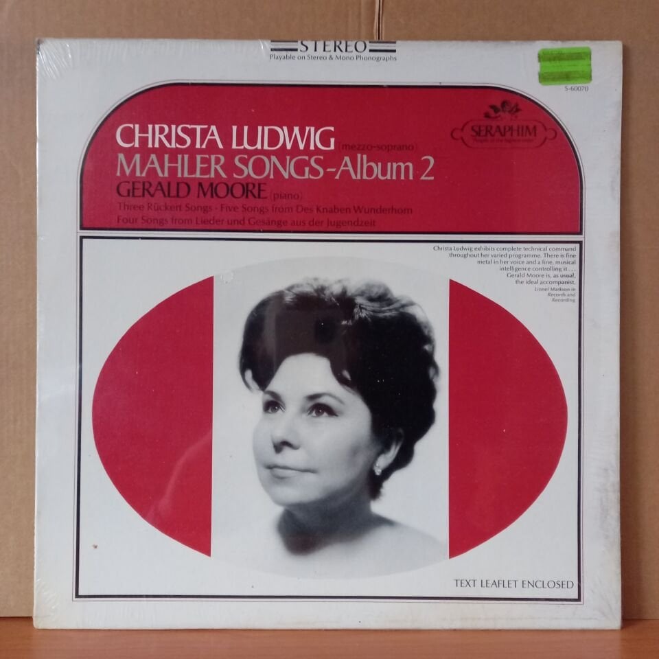 CHRISTA LUDWIG / MAHLER SONGS - ALBUM 2 / GERALD MOORE - LP DÖNEM BASKISI SIFIR PLAK