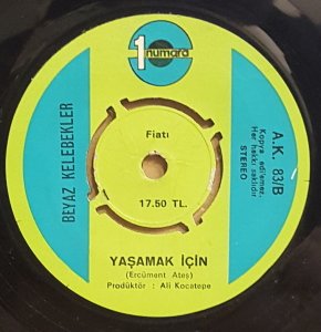 BEYAZ KELEBEKLER - DÖNEMEZSİN BANA / YAŞAMAK İÇİN - 7'' 45 DEVİR KAPAKLI 1 NUMARA PLAK 2.EL