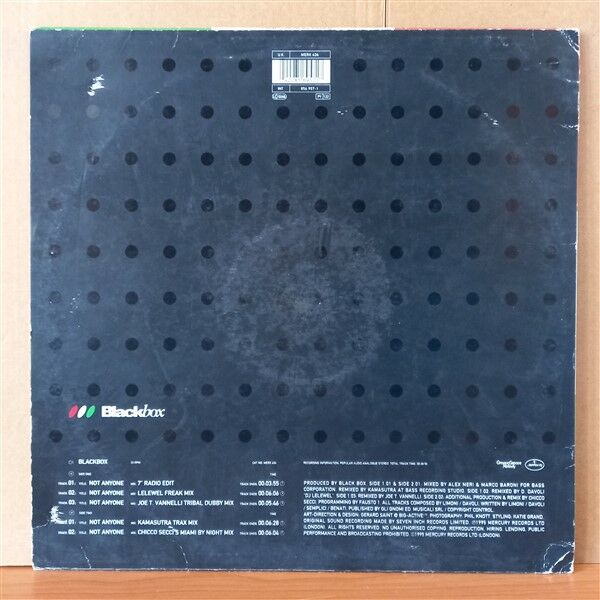 BLACKBOX – NOT ANYONE (1995) - 12'' 33RPM MAXI SINGLE 2.EL PLAK