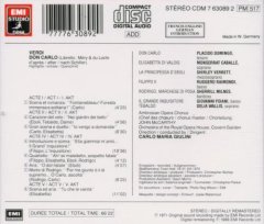 VERDI - DON CARLO HIGHLIGHTS / DOMINGO CABELLE GIULINI - CD 2.EL