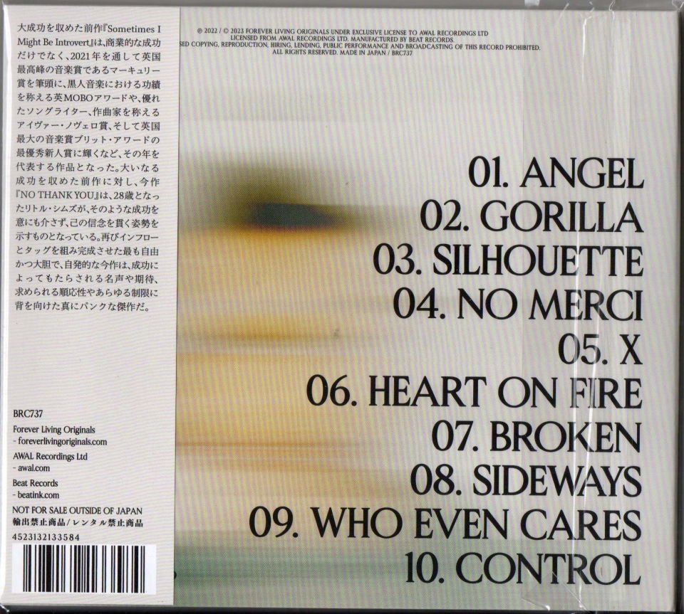 LITTLE SIMZ - NO THANK YOU (2023) CD JAPON BASKI AMBALAJINDA SIFIR