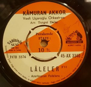 KAMURAN AKKOR - REYHAN / LALELER  -  7'' 45 DEVİR KAPAKSIZ 2.EL 45LİK PLAK