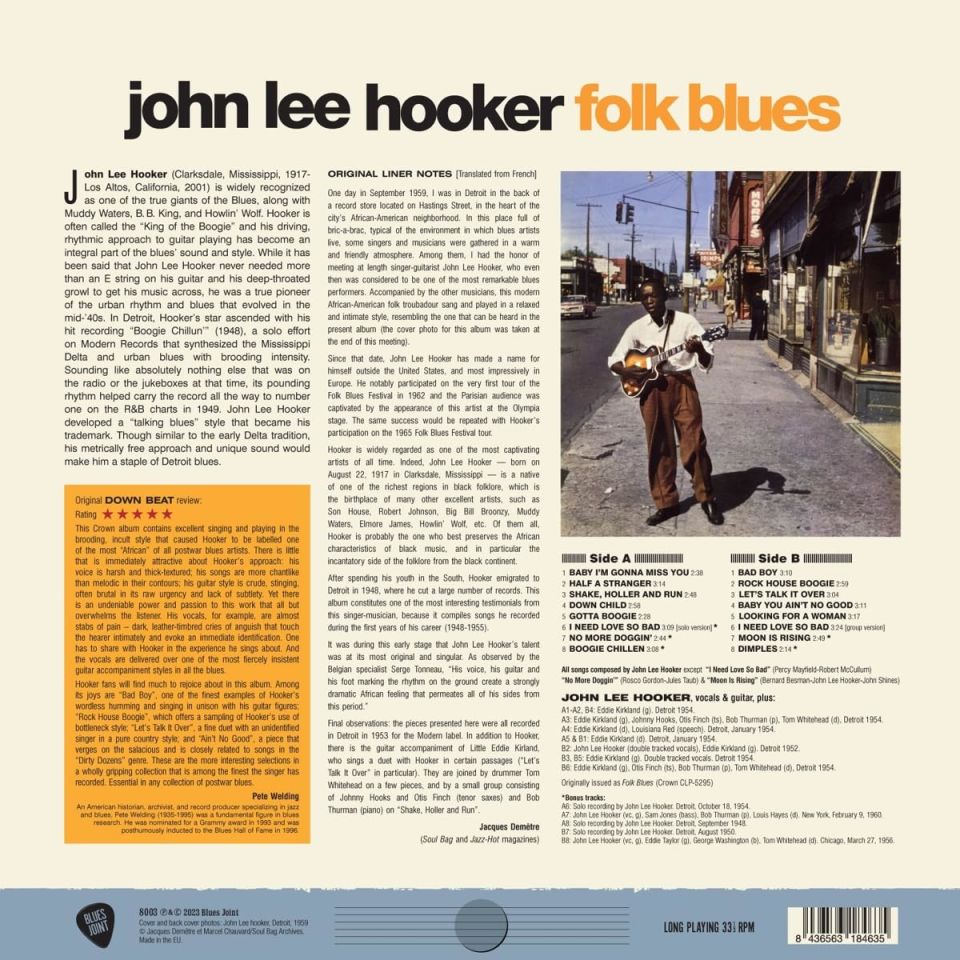 JOHN LEE HOOKER - FOLK BLUES (1962) - LP 180GR 2023 EDITION SIFIR PLAK