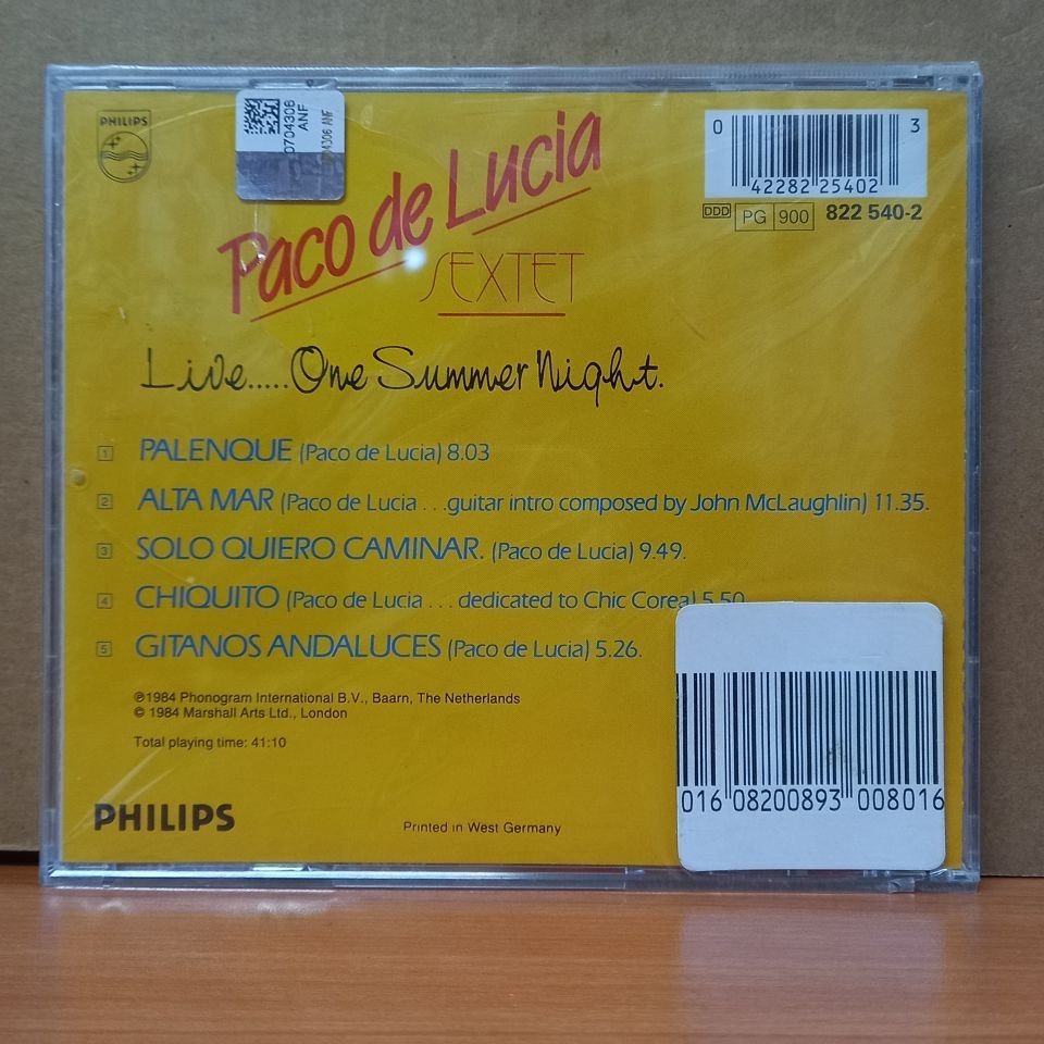 PACO DE LUCIA SEXTET - LIVE... ONE SUMMER NIGHT (1984) - CD SIFIR