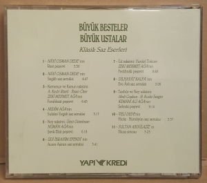 BÜYÜK BESTELER BÜYÜK USTALAR SERİSİ - KLASİK SAZ ESERLERİ - CD YAPI KREDİ 1991 2.EL