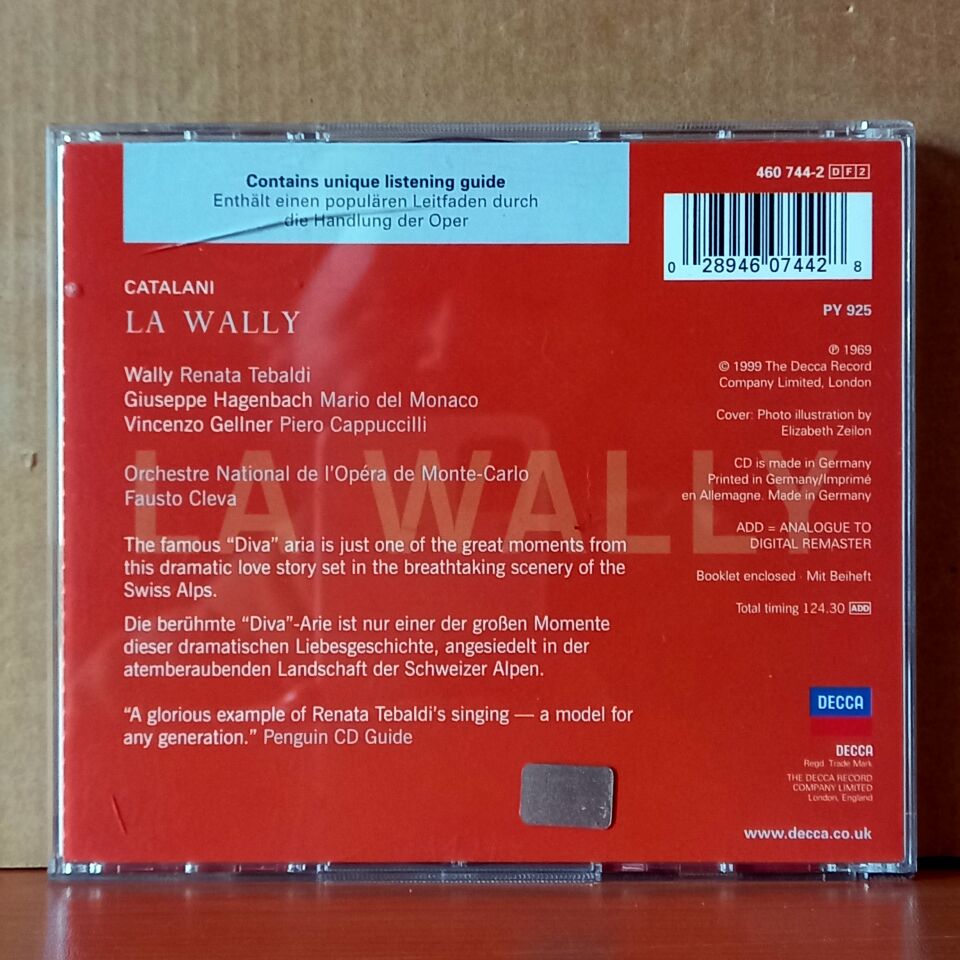 CATALANI: LA WALLY / TEBALDI, DEL MONACO, CAPPUCCILLI (1999) - 2CD 2.EL