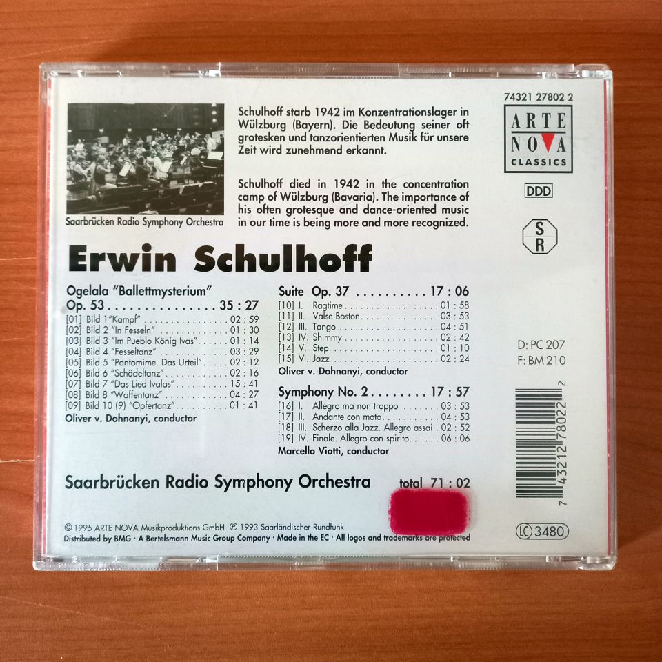ERWIN SCHULHOFF: OGELALA • SUITE OP. 37 • SYMPHONY NO. 2 / SAARBRÜCKEN RADIO SYMPHONY ORCHESTRA, OLIVER V. DOHNANYI, MARCELLO VIOTTI (1995) - CD 2.EL