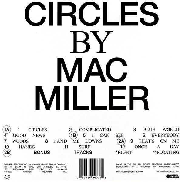 MAC MILLER - CIRCLES (2020) - 2LP 2020 CLEAR EDITION SIFIR PLAK