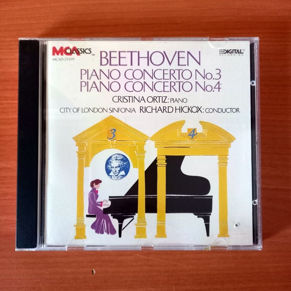 BEETHOVEN: PIANO CONCERTO NO.3 & NO.4 / CHRISTINA ORTIZ, CITY OF LONDON SINFONIA, RICHARD HICKOX (1988) - CD 2.EL
