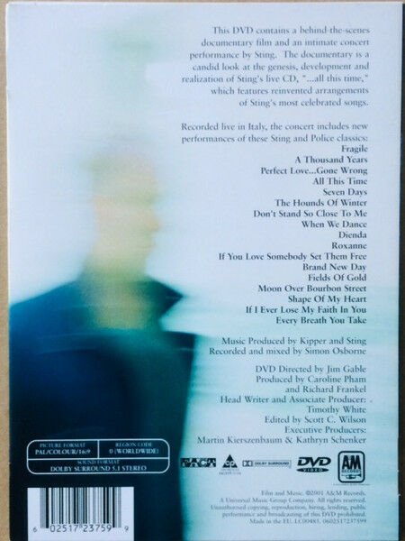 STING – ...ALL THIS TIME (2001) - DVD DIGIPAK 2.EL