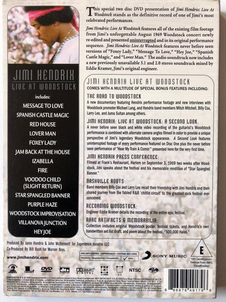 JIMI HENDRIX – LIVE AT WOODSTOCK (1969) - 2xDVD 2010 DIGIPAK 2.EL