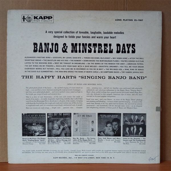 BANJO & MINSTREL DAYS / THE HAPPY HARTS SINGING BANJO BAND - LP 2.EL PLAK